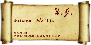 Weidner Júlia névjegykártya